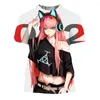 Women's T Shirts 2023 Summer Women Fashion Sexy Tee Anime Darling In The Franxx 3D Print Tees Mature Girl Hip Hop Tops Zero Two Hentai