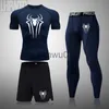 Herr T-shirts Superhjälte kompressionströja Herr Rashguard Fitness Kortärmad löpartröja Man Gym T-shirt Sportkläder Tights T-shirt Herr J230705