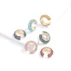 Stud Earrings KSRA Elegant Female Boho Multicolor Simple Zircon Ear Clip Brass For Women Geometric Trend Metal Jewelry Gift