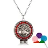 Pendant Necklaces Arrival Tree Of Life Aromatherapy Necklace Crystal Rhinestone Locket Essential Oil Diffuser For Women Fashion Drop Dhegt