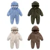 winter infant romper Plush onepiece clothes baby climbing clothes
