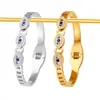 Design classique Evil Eye Bracelet Bracelet Or Argent Plaqué Bijoux En Acier Inoxydable pour Femmes Cadeau