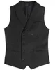 Men's Vests Grey Vest Double Breasted Herringbone Winter Wool Tweed Waistcoat Slim Fit Casual Suit Gentleman Wedding Clothes 230705