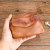 Portemonnees Toplaag Koeienhuid Nul Portemonnee Voor Dames Gepersonaliseerde Student Card Bag Retro Simple Case Storage Heren