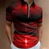 Męskie koszulki polo Moda Odzież męska Koszulki polo Na co dzień Kołnierz ścielony Zipper Odzież golfowa Drabinka Drukuj Koszulka z krótkim rękawem Męskie koszulki polo Topy 230704