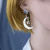 Dangle Boucles D'oreilles De Mode Étoiles Lune Gland Pour Les Femmes Creative Design De Luxe Bijoux De Haute Qualité Aiguille Micro-incrusté Zircon De Mariage