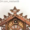Horloges murales 1 pc rétro Vintage horloge murale suspendue artisanat en bois coucou horloge maison Style horloges murales pour salon décoration de la maison Z230705