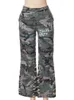 Pantalons pour femmes Capris Sifreyr Lettre Imprimer Camouflage Cargo Pants Femmes Mode Vintage Patchwork Taille Haute Pantalon Droit Y2K Casual Baggy Pantalon J230705