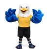 Blue Eagle / Hawk Mascot Traje tema fantasia para Jogos Esportivos Full Body Props Outfit Personalizado traje extravagante