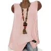 Women's Plus Size TShirt Vintage Linen Blouse Women 5xl Sleeveless Tops Blusas O Neck Baggy Vest Summer Tunic Camisas Mujer A20 230705