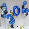 Festdekoration 2st 32 tum Nummer folieballonger Födelsedagsdekorationer Vuxna Barn 10 11 12 14 15 20 25 30 35 40 50 60 år gamla svarta globos