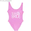 Costumi da bagno donna Team BRIDE Lettera Stampa Diamante Costume da bagno Donna Costumi da bagno Monokini Sexy Tuta Tuta Costume da bagno Matrimonio Z230706