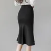 Leggings Korean Fashion High Waist Office Lady Ol Skirts Women Elegant Breasted Stretch Wrap Hip Mermaid Skirts Faldas Mujer Moda 2023