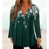 Women's T Shirts 2023 Autumn/Winter Fashion Printed Long Sleeved T-Shirt Sexy V-Neck Casual Plus Size Loose Temperament Elegant Top