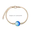 Bracelets de charme sirène scintillement de poisson brillant pour les femmes guérison en pierre or sier chaînes de mode bijoux dans la livraison bk gouttes dh1xb