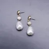 Boucles d'oreilles pendantes femmes élégantes perle d'eau douce goutte d'eau bijoux de boucle d'oreille ovale