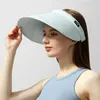 Wide Brim Hats sun hat suitable for women's breathable solid color large Brim empty top hat sports belt outdoor travel beach hat 230704