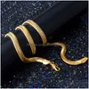 Цепи Hip Hop 18k Golded Mudshop Hiphop 20 дюймов 6 мм сплющенные змеиные колье для женщин роскошные ювелирные аксессуары подарок доктор Dhnub
