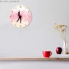 Настенные часы настенные часы балетные танцовщицы с арабскими цифрами декор спальни декор принцесса розовые настенные часы танцы на стенах арт балерина движущаяся нога Z230706
