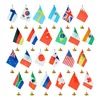 Custom Polyester World Mini All Country National Office Desk Stand Table Top Flags With Base