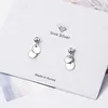 Örhängen Mode Mini Utsökt Design 925 Sterling Silver Rund Spot Tofs För Kvinnor Oorbellen Partihandel Smycken Present