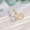 Orecchini a bottone PANJBJ colore argento oro tondo per donna ragazza Mobius Strip Twist gioielli regalo di compleanno goccia