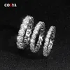 Con pietre laterali COSYA 3 5MM Anelli a fila intera per le donne Anello in argento sterling 925 con diamanti da sposa Fidanzamento da sposa Gioielleria raffinata 230704