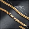 Ketten 8 Stile Hip Hop 18 Karat vergoldete Halsketten Herren Cuban Box Snake Twisted Choker 20-Zoll-Halskette für Frauen Modeschmuck Geschenk Dh18P