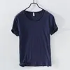 Men's Suits H021 Summer Pure Cotton T-shirt For Men O-Neck Solid Color Casual Thin T Shirt Basic Tees Plus Size Male Short Sleeve Tops