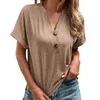 T-shirts pour femmes Loisirs à manches courtes Hauts d'été pour femmes Chemise ample Blouses Voyager Camping Casual