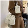 13% OFF Bag 2024 New Launch Designer HandbagStyle Casual Bucket Korean version double Ling lattice solid