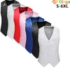 Heren Vesten Wit Rose Mouwloos Vest Heren Single-breasted V-hals Business Vest Bruiloft Heren Vesten Blauw Rood Zwart S-5XL 6XL 230704