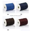 Cord Wire 20 Colors 1Mm 200Yards/Volume Waxed Cotton Cords For Wax Jewelry Making Diy Bead String Bracelet Sewing Leather Necklace Dhxzq