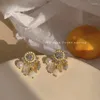 Boucles d'oreilles à tige 2 paires en argent sterling 925 broche cristal baroque perle personnalité tempérament bijoux féminins