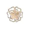 Broches Mode Legering Parel Strass Broche Vrouwen Elegante Kleding Sjaal Sjaal Gesp Pinnen Sieraden Ronde Boeket Pin