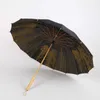 Umbrellas 16-bone Long Handle Parasol Retro Art Wooden Handle Umbrella Chinese Style Sunny Umbrella Rain Gear