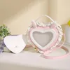 Evening Bags Jk Lolita Womens Ita Kawaii Transparent Heart-shaped Top-handle For Girls Leather Ear Female Handbag