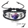 Braccialetti con ciondoli Space Galaxy Neba per donna Uomo Gemma Stella Luna Universo Vetro stellato Cabochon Bracciale in pelle intrecciata Gioielli regalo Drop D Dhegb