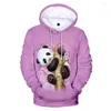 Felpe con cappuccio da uomo da 3 a 14 anni Bambini 3D Cute Panda Stampa Felpe con cappuccio Felpe Ragazzi Ragazze Pullover Streetwear Giacca Top Abbigliamento per bambini