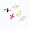 Colares com pingente 6 cores esmalte cruz pingentes jesus 10 pçs/lote pingentes de crucifixo joias da moda acessórios diy para pulseiras pescoço dh4r0