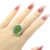 Anéis Cluster 25x20mm Corte Princesa Rosa Morganita Mystic Topázio Azul Suíço Aquamarine Verde Peridoto Anel de Prata CZ