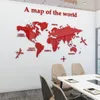 Curtains World Map Wall 3d Acrylic Wall Stickers Threedimensional Mirror Stickers Bedroom Office Background Wall Decoration Stickers