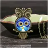 Pendant Necklaces Fashion Jewelry Cute Owl Necklace Retro Cartoon Sweater Chain For Women Jewellery Accessories Factory Drop Deliver Dhabd