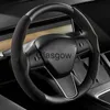 يغطي عجلة القيادة غطاء عجلة القيادة الشتوية لـ Tesla Model 3 Model Y Model S Soft Suede Down Downering Wheel Decoration Interior Decoration X0705