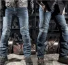 メンズジーンズメンズブラックバイカージーンズバイクデニムパンツ男性ストレッチオリジナルズボンオフロードパンツ保護服 4xl プラスサイズ 230705