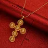 Charms Gold Color Ethiopian Big Cross подвесной ожерелья для женщин 230704