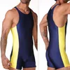 Men Full Body Leotards Swim Suit One piece Swimwear Athlete Suit Gym Man Wrestling Singlet269C