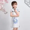 Ethnic Clothing Girls Cheongsam Children's Tang Suit Chinese Style Dress Princess White Stage Costumes Class Clothes Po