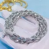 6mm 16-24 인치 패스 테스터 925 스털링 실버 완전 아이스 아웃 남자를위한 Moissanite 로프 체인 목걸이 좋은 선물