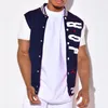 Jaquetas Masculinas Jaqueta Masculina Casal Street Hiphop Retro Baseball Jersey Casual Moda Esportiva Jaqueta Versátil Manga Curta Top 230705